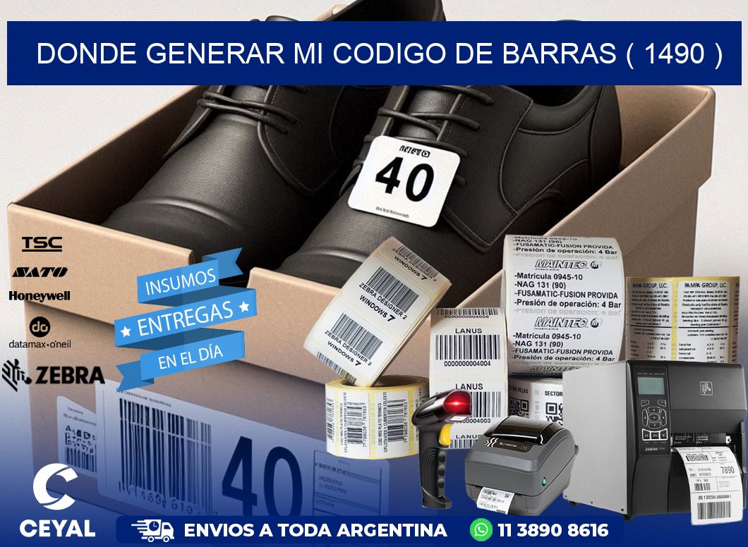 DONDE GENERAR MI CODIGO DE BARRAS ( 1490 )