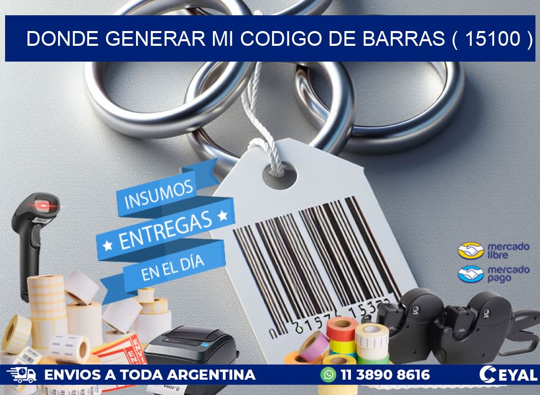DONDE GENERAR MI CODIGO DE BARRAS ( 15100 )