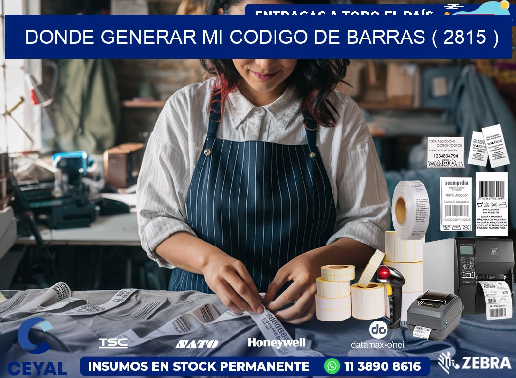 DONDE GENERAR MI CODIGO DE BARRAS ( 2815 )