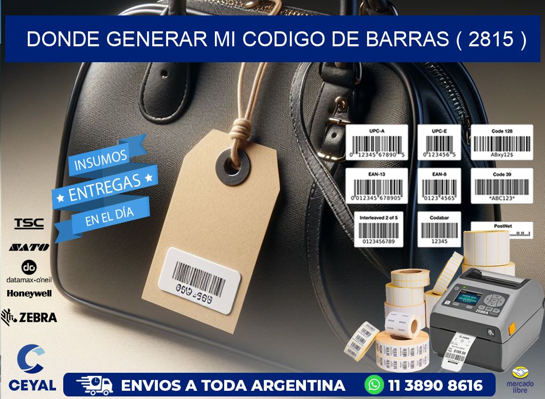 DONDE GENERAR MI CODIGO DE BARRAS ( 2815 )