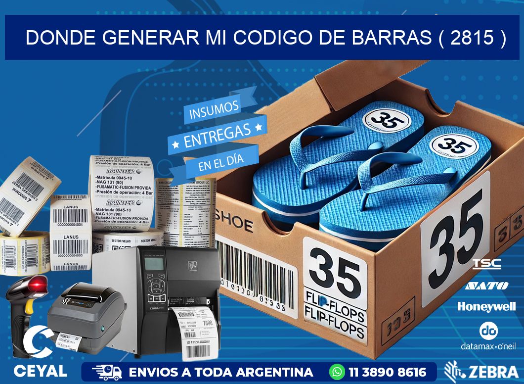 DONDE GENERAR MI CODIGO DE BARRAS ( 2815 )