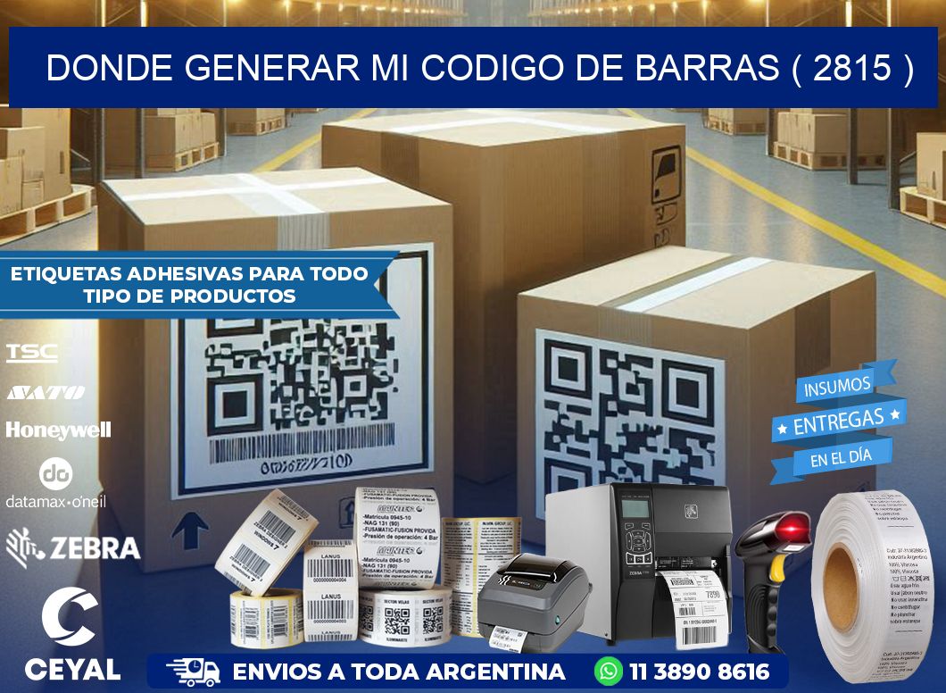 DONDE GENERAR MI CODIGO DE BARRAS ( 2815 )