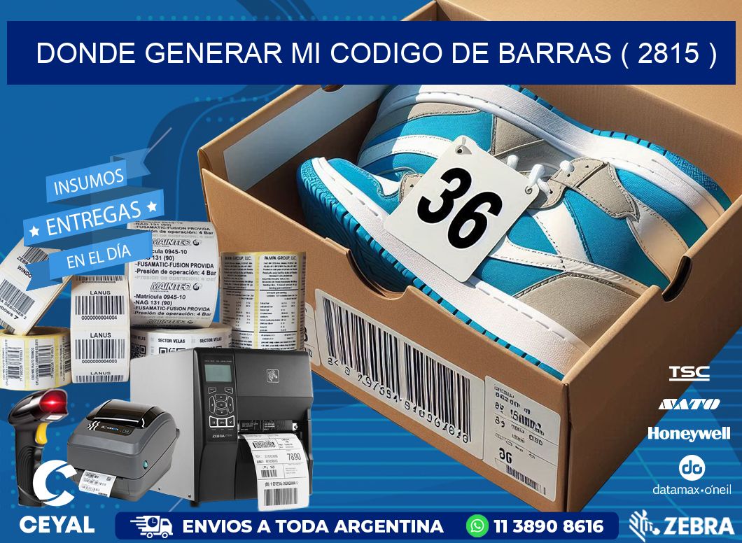 DONDE GENERAR MI CODIGO DE BARRAS ( 2815 )