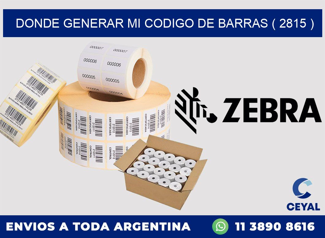 DONDE GENERAR MI CODIGO DE BARRAS ( 2815 )