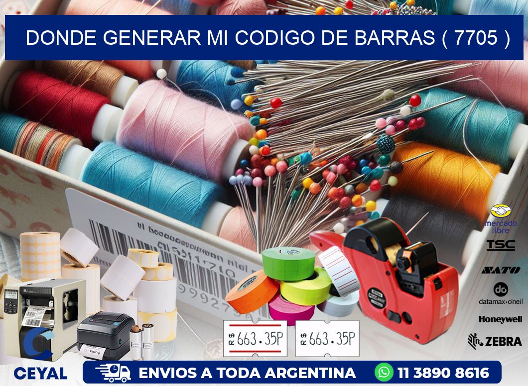 DONDE GENERAR MI CODIGO DE BARRAS ( 7705 )