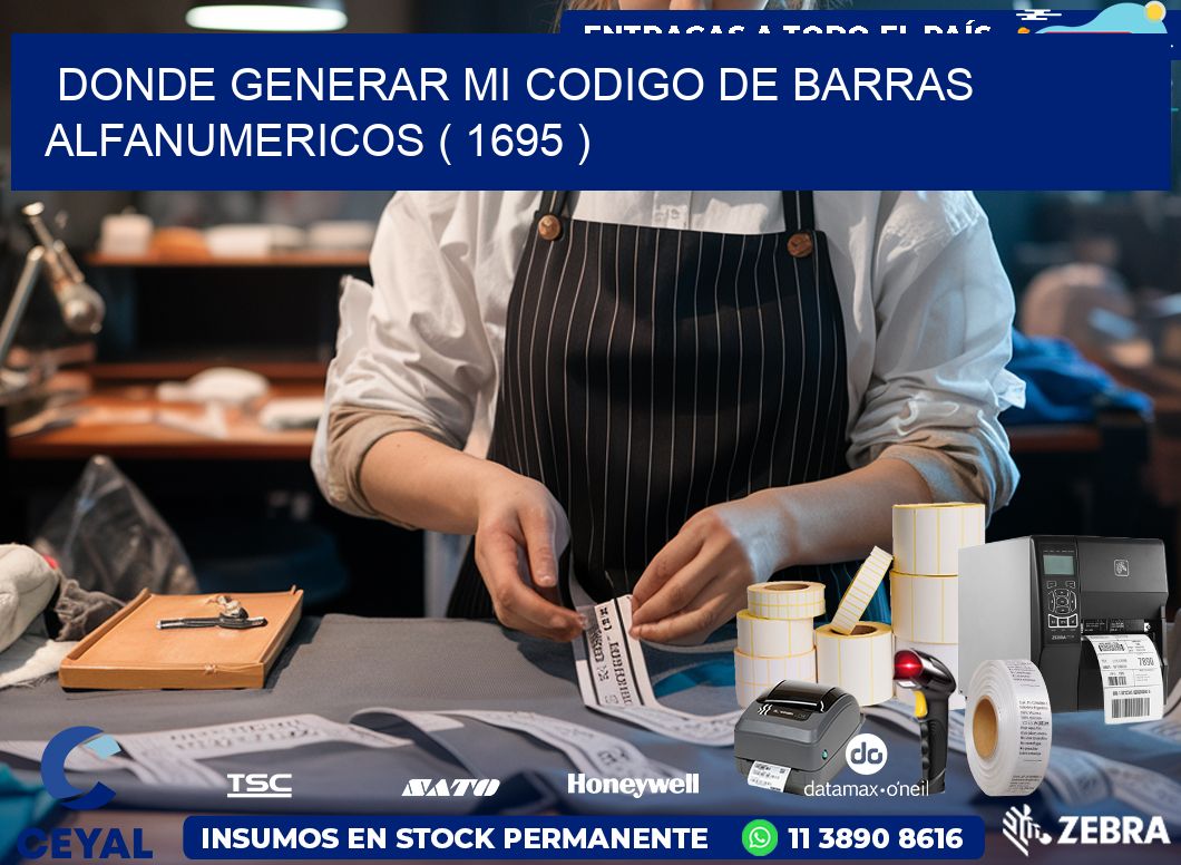 DONDE GENERAR MI CODIGO DE BARRAS ALFANUMERICOS ( 1695 )