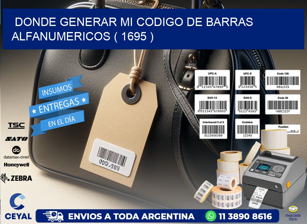 DONDE GENERAR MI CODIGO DE BARRAS ALFANUMERICOS ( 1695 )