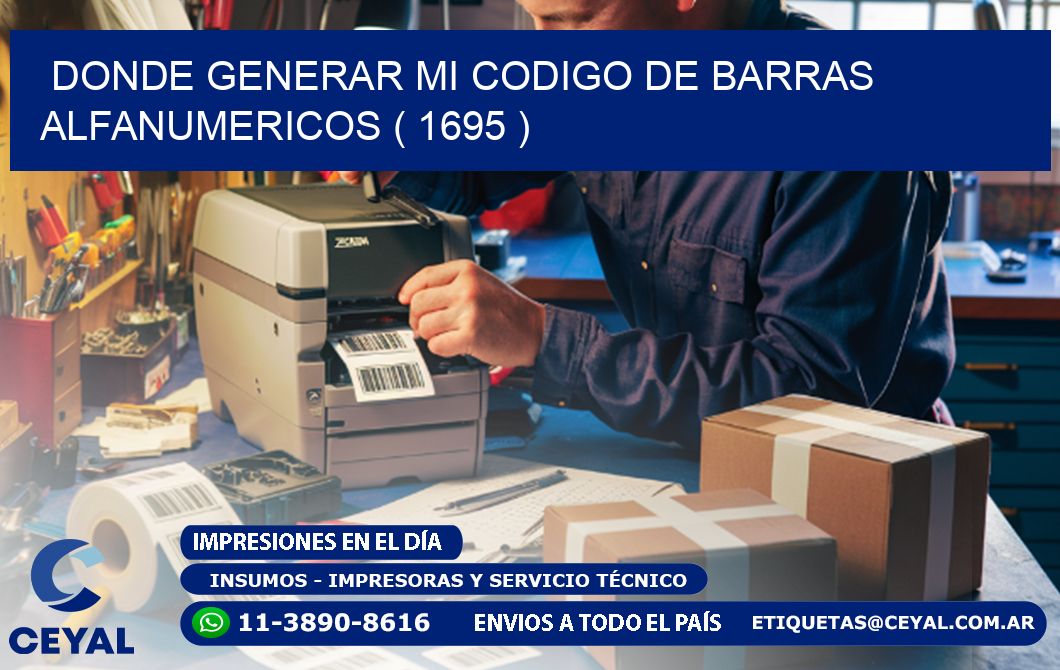 DONDE GENERAR MI CODIGO DE BARRAS ALFANUMERICOS ( 1695 )
