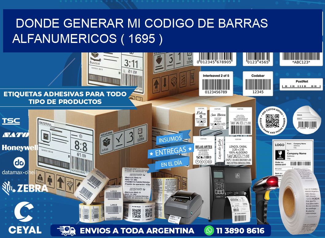 DONDE GENERAR MI CODIGO DE BARRAS ALFANUMERICOS ( 1695 )