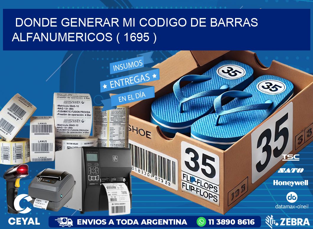 DONDE GENERAR MI CODIGO DE BARRAS ALFANUMERICOS ( 1695 )