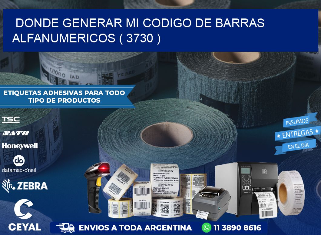 DONDE GENERAR MI CODIGO DE BARRAS ALFANUMERICOS ( 3730 )