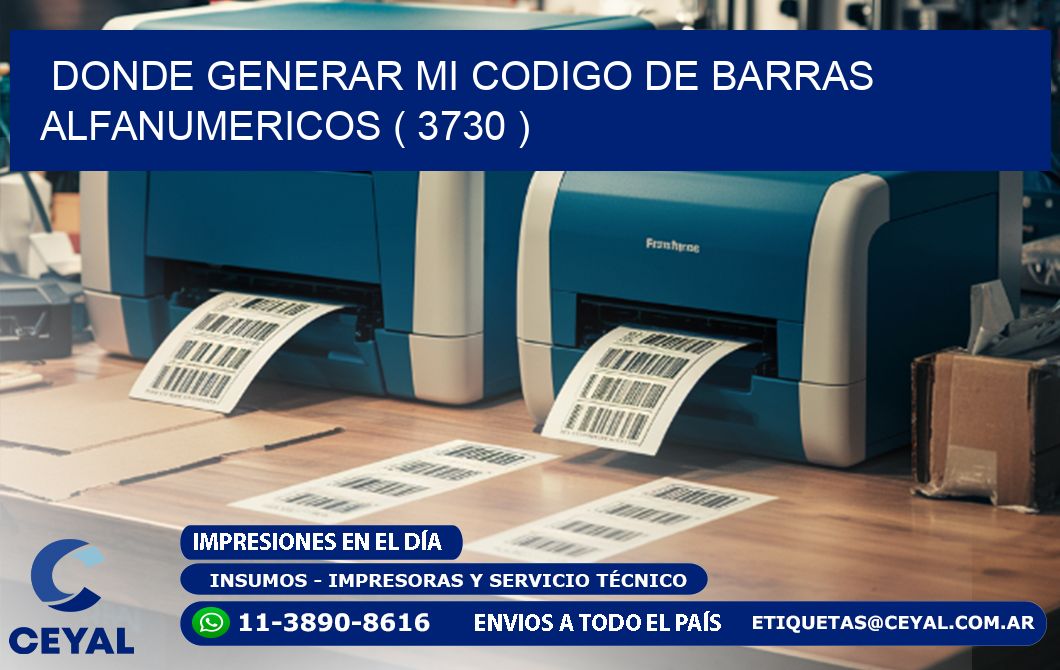 DONDE GENERAR MI CODIGO DE BARRAS ALFANUMERICOS ( 3730 )