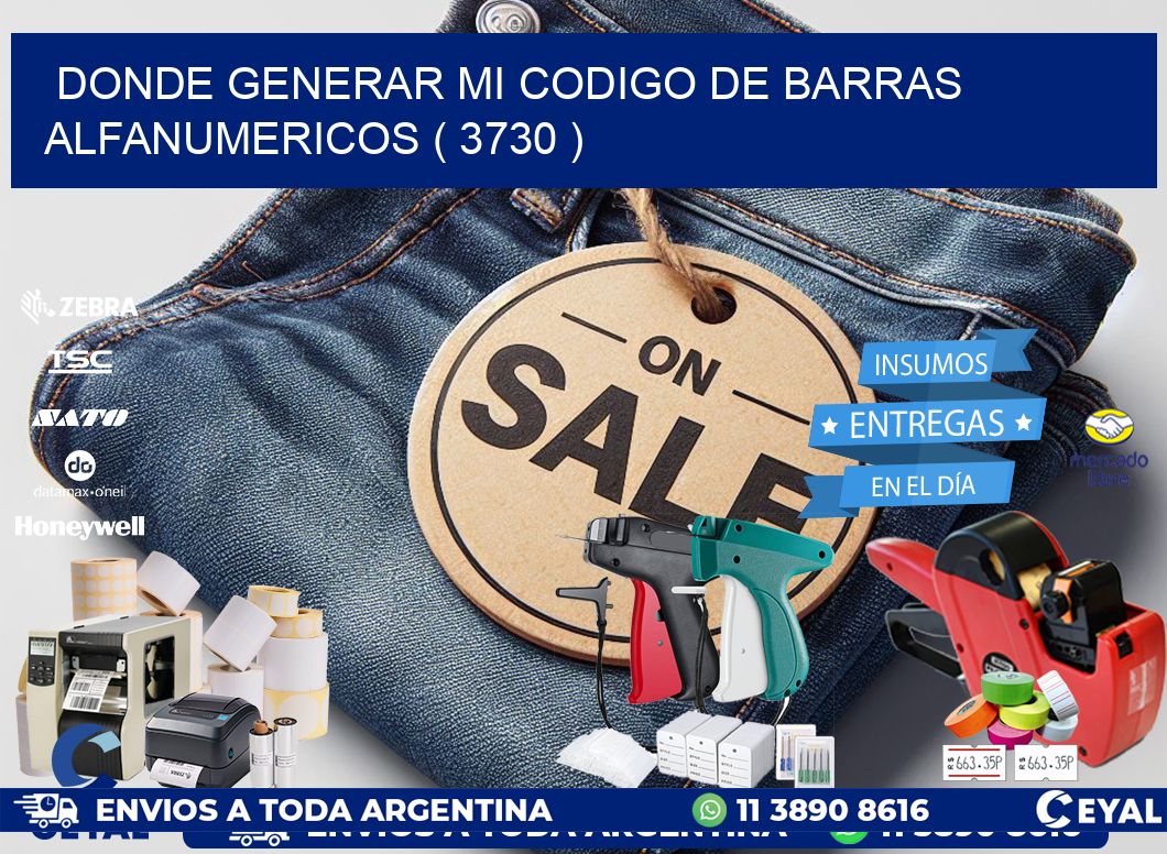DONDE GENERAR MI CODIGO DE BARRAS ALFANUMERICOS ( 3730 )