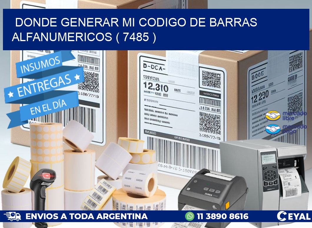 DONDE GENERAR MI CODIGO DE BARRAS ALFANUMERICOS ( 7485 )