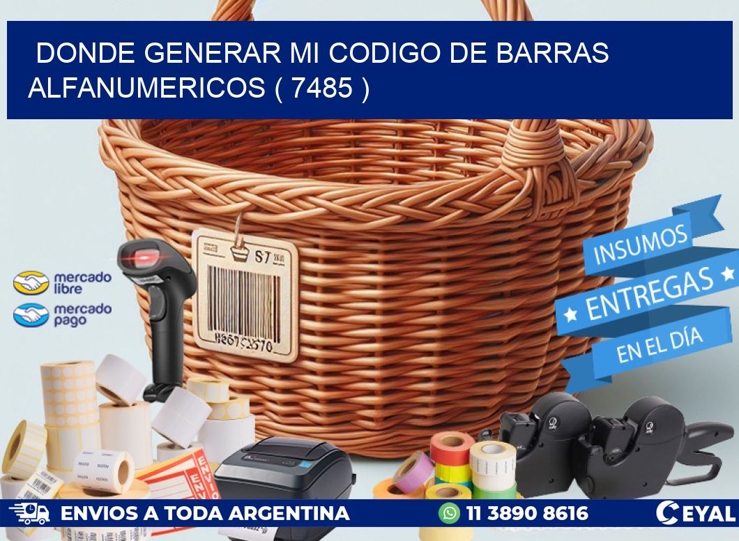 DONDE GENERAR MI CODIGO DE BARRAS ALFANUMERICOS ( 7485 )