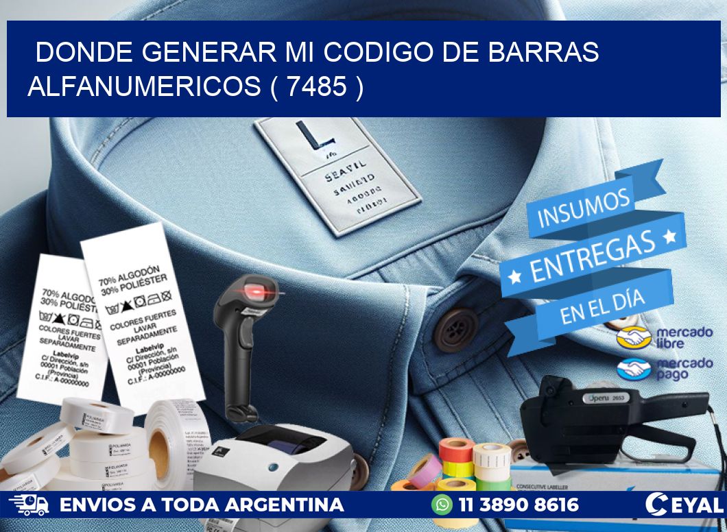 DONDE GENERAR MI CODIGO DE BARRAS ALFANUMERICOS ( 7485 )