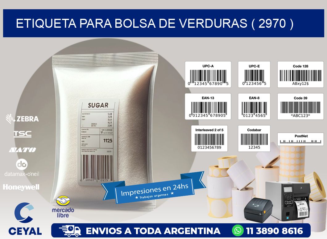 ETIQUETA PARA BOLSA DE VERDURAS ( 2970 )