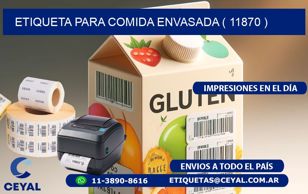 ETIQUETA PARA COMIDA ENVASADA ( 11870 )