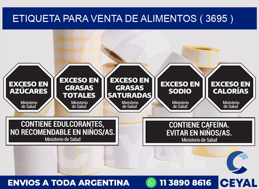ETIQUETA PARA VENTA DE ALIMENTOS ( 3695 )
