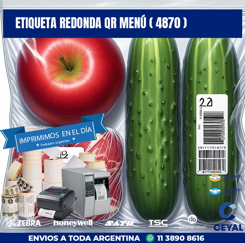 ETIQUETA REDONDA QR MENÚ ( 4870 )