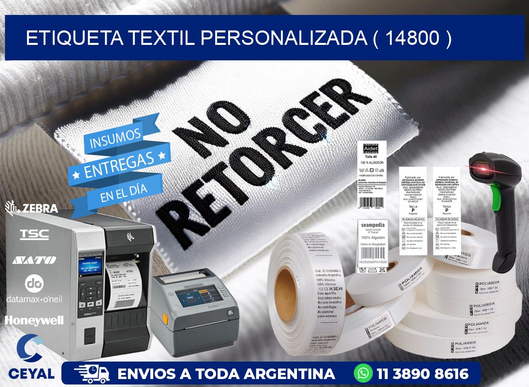 ETIQUETA TEXTIL PERSONALIZADA ( 14800 )