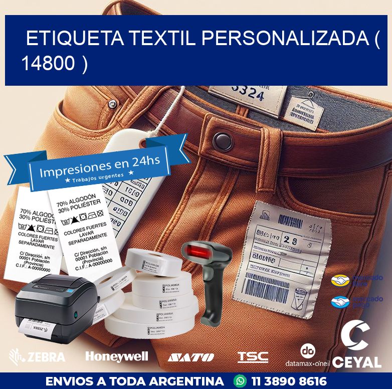 ETIQUETA TEXTIL PERSONALIZADA ( 14800 )