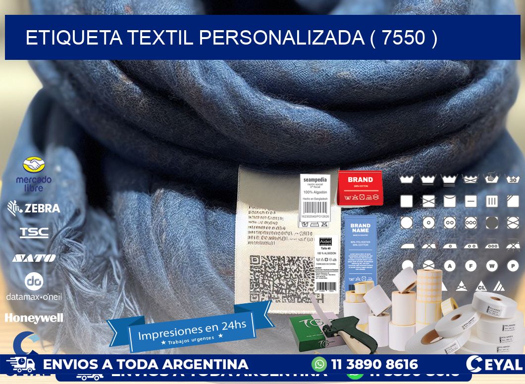 ETIQUETA TEXTIL PERSONALIZADA ( 7550 )