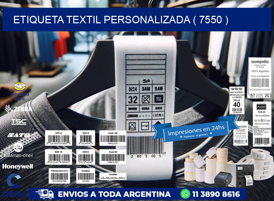 ETIQUETA TEXTIL PERSONALIZADA ( 7550 )