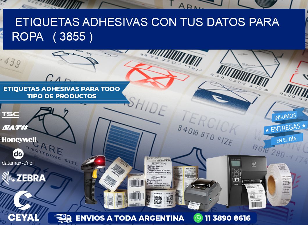 ETIQUETAS ADHESIVAS CON TUS DATOS PARA ROPA   ( 3855 )