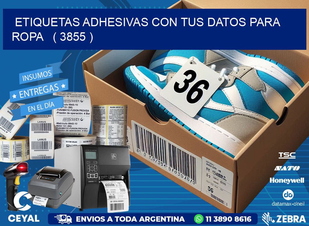 ETIQUETAS ADHESIVAS CON TUS DATOS PARA ROPA   ( 3855 )