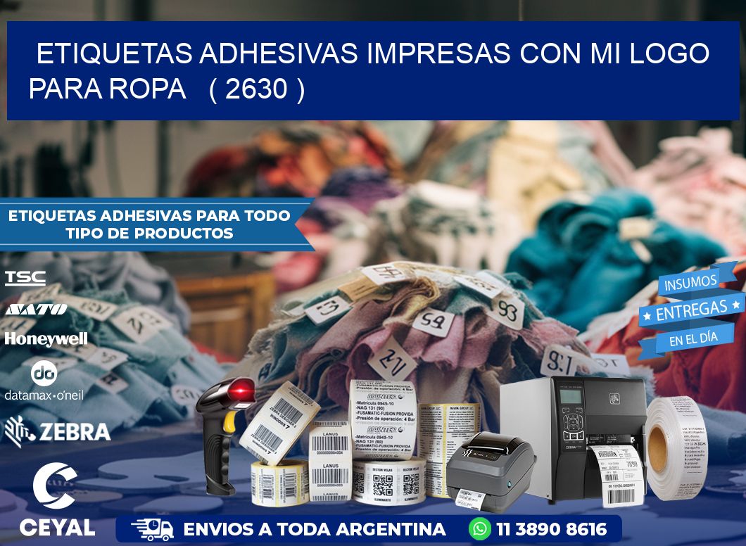 ETIQUETAS ADHESIVAS IMPRESAS CON MI LOGO PARA ROPA   ( 2630 )