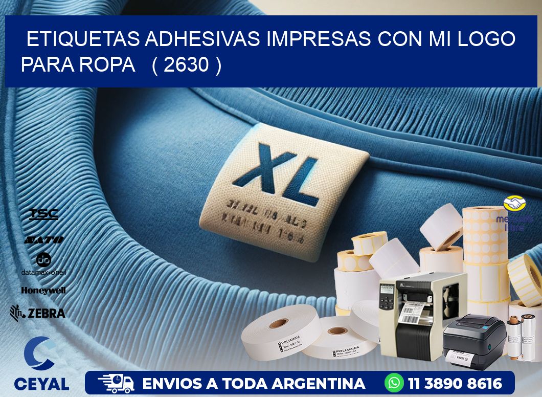 ETIQUETAS ADHESIVAS IMPRESAS CON MI LOGO PARA ROPA ( 2630 )