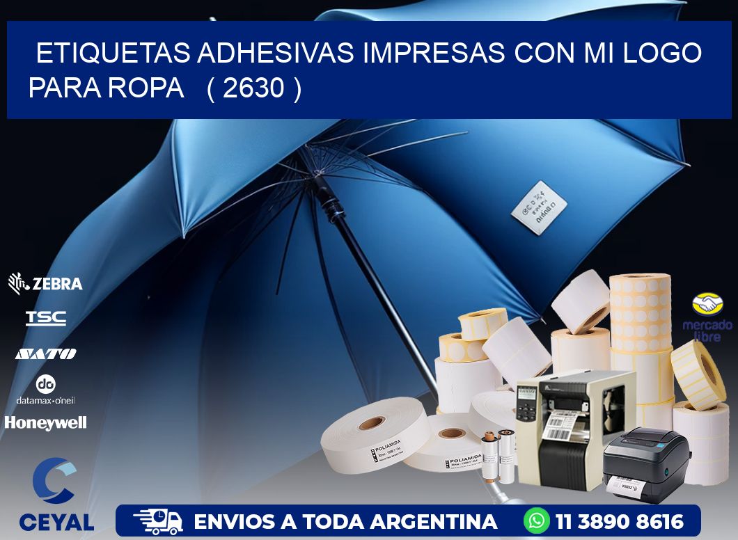 ETIQUETAS ADHESIVAS IMPRESAS CON MI LOGO PARA ROPA ( 2630 )