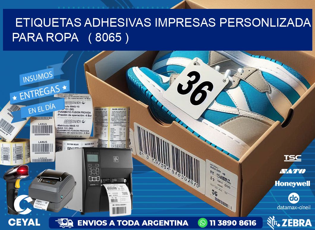 ETIQUETAS ADHESIVAS IMPRESAS PERSONLIZADA PARA ROPA ( 8065 )