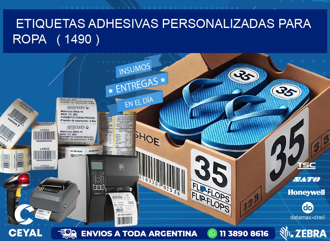 ETIQUETAS ADHESIVAS PERSONALIZADAS PARA ROPA ( 1490 )
