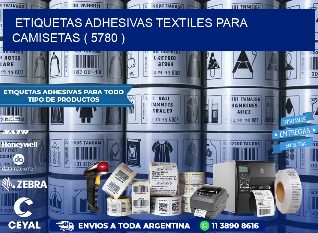 ETIQUETAS ADHESIVAS TEXTILES PARA CAMISETAS ( 5780 )