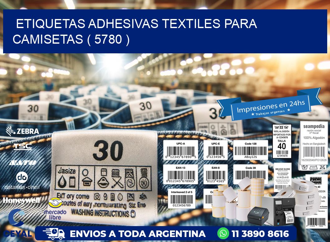 ETIQUETAS ADHESIVAS TEXTILES PARA CAMISETAS ( 5780 )