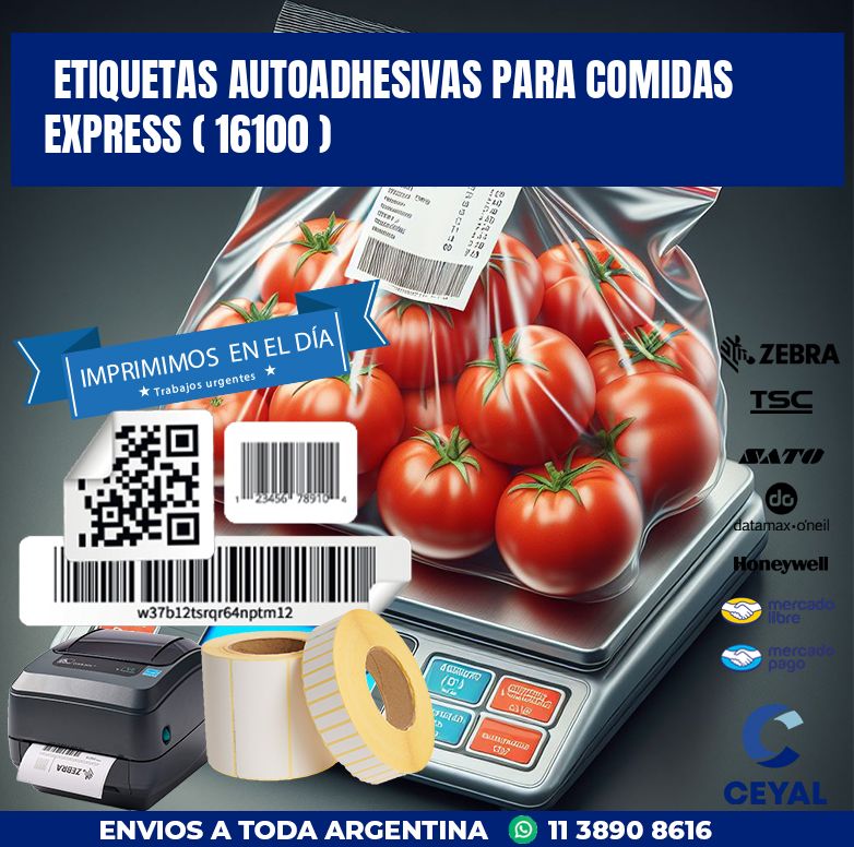 ETIQUETAS AUTOADHESIVAS PARA COMIDAS EXPRESS ( 16100 )