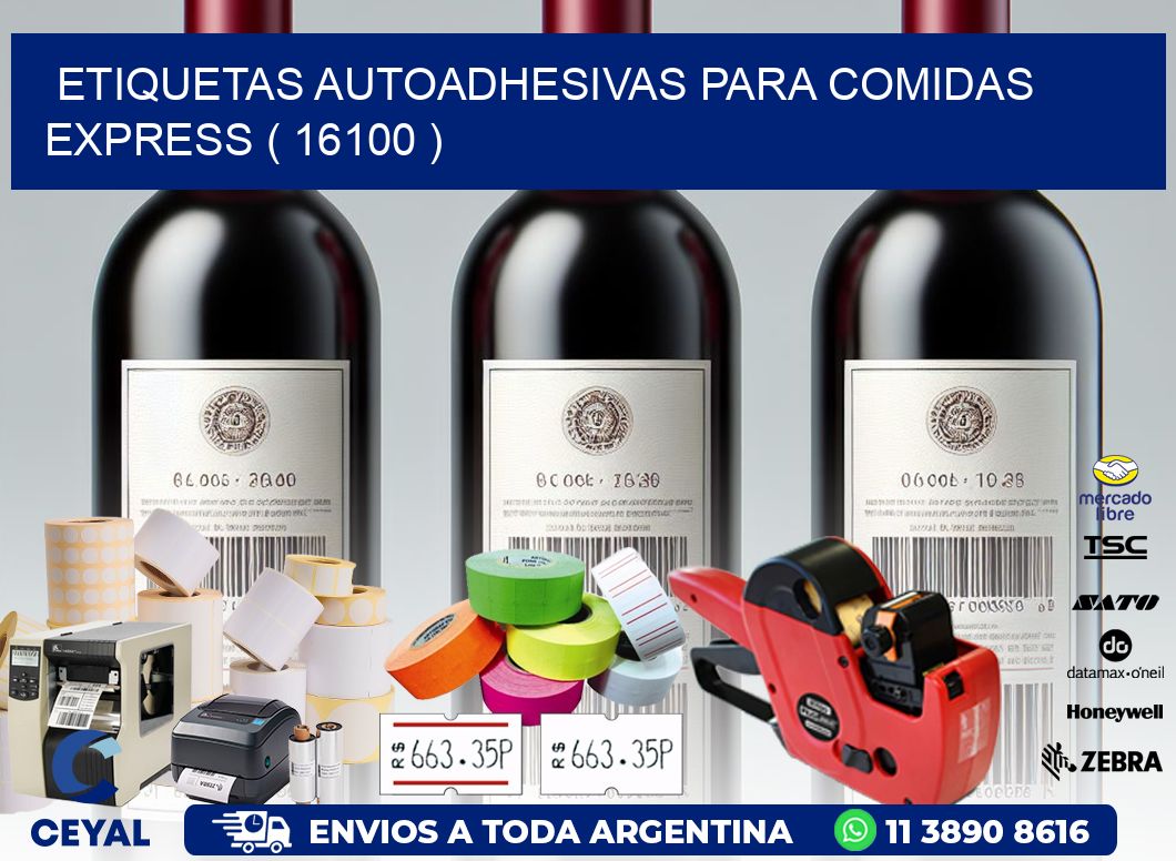 ETIQUETAS AUTOADHESIVAS PARA COMIDAS EXPRESS ( 16100 )