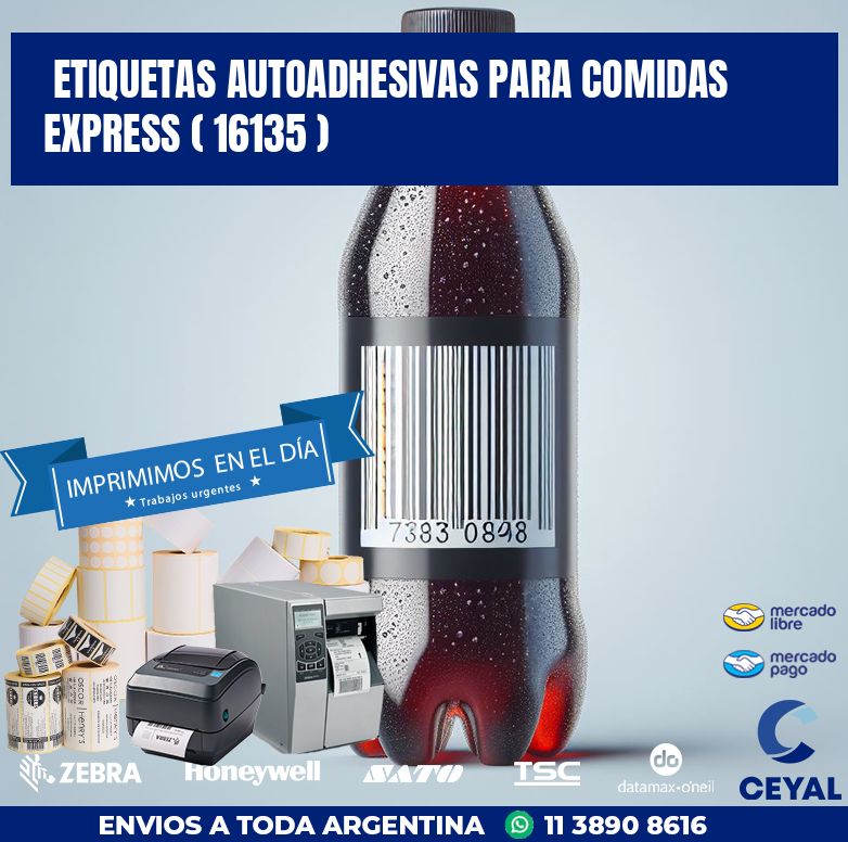 ETIQUETAS AUTOADHESIVAS PARA COMIDAS EXPRESS ( 16135 )