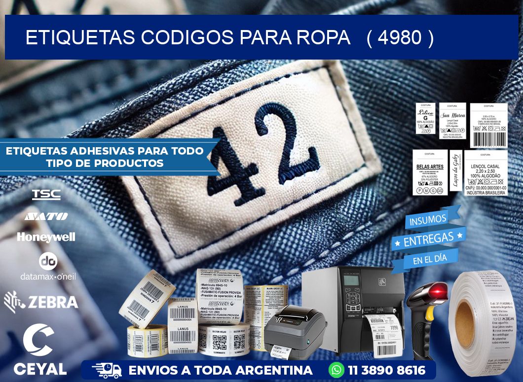 ETIQUETAS CODIGOS PARA ROPA   ( 4980 )