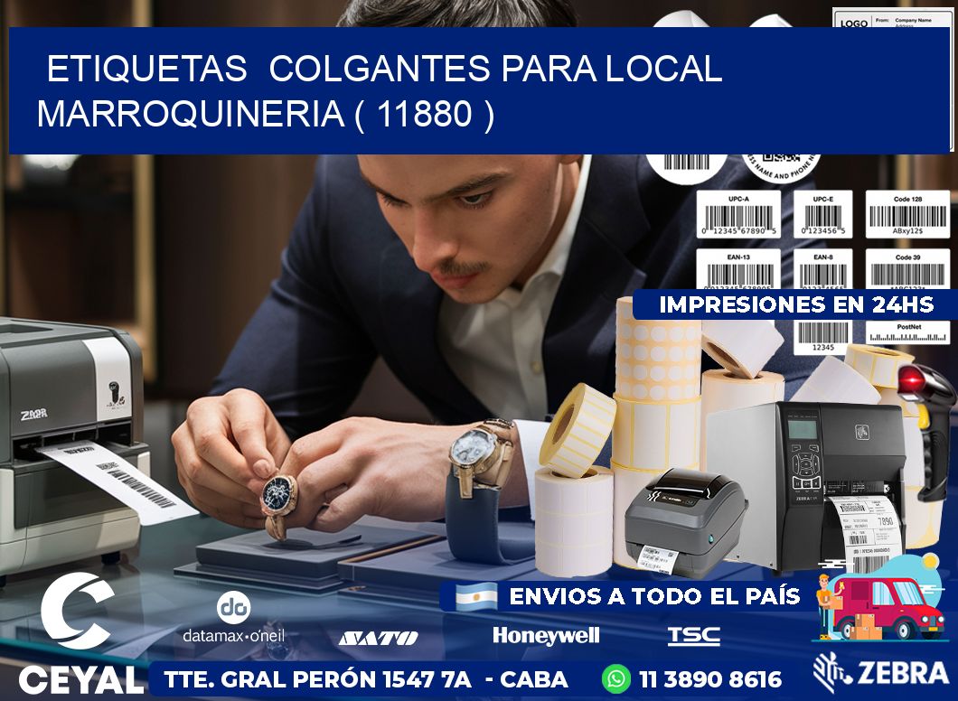 ETIQUETAS  COLGANTES PARA LOCAL MARROQUINERIA ( 11880 )