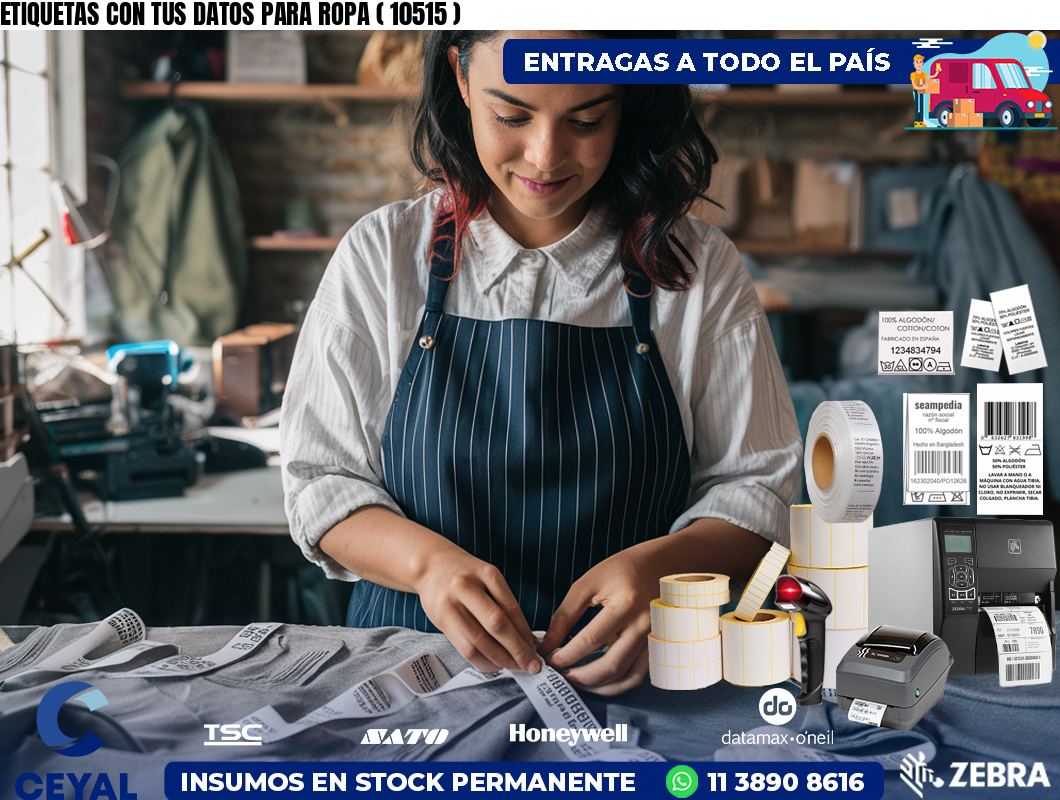 ETIQUETAS CON TUS DATOS PARA ROPA ( 10515 )