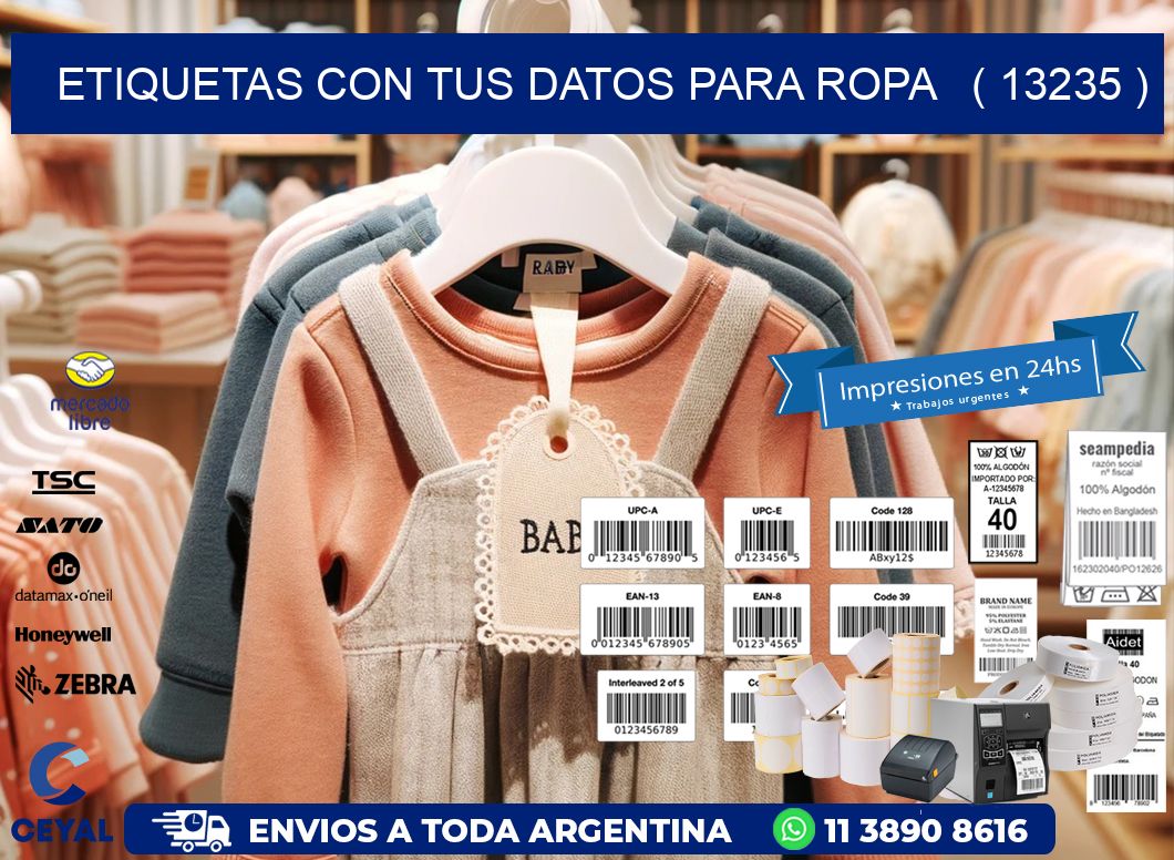 ETIQUETAS CON TUS DATOS PARA ROPA   ( 13235 )