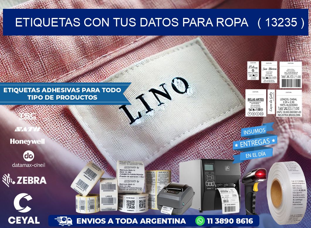 ETIQUETAS CON TUS DATOS PARA ROPA   ( 13235 )