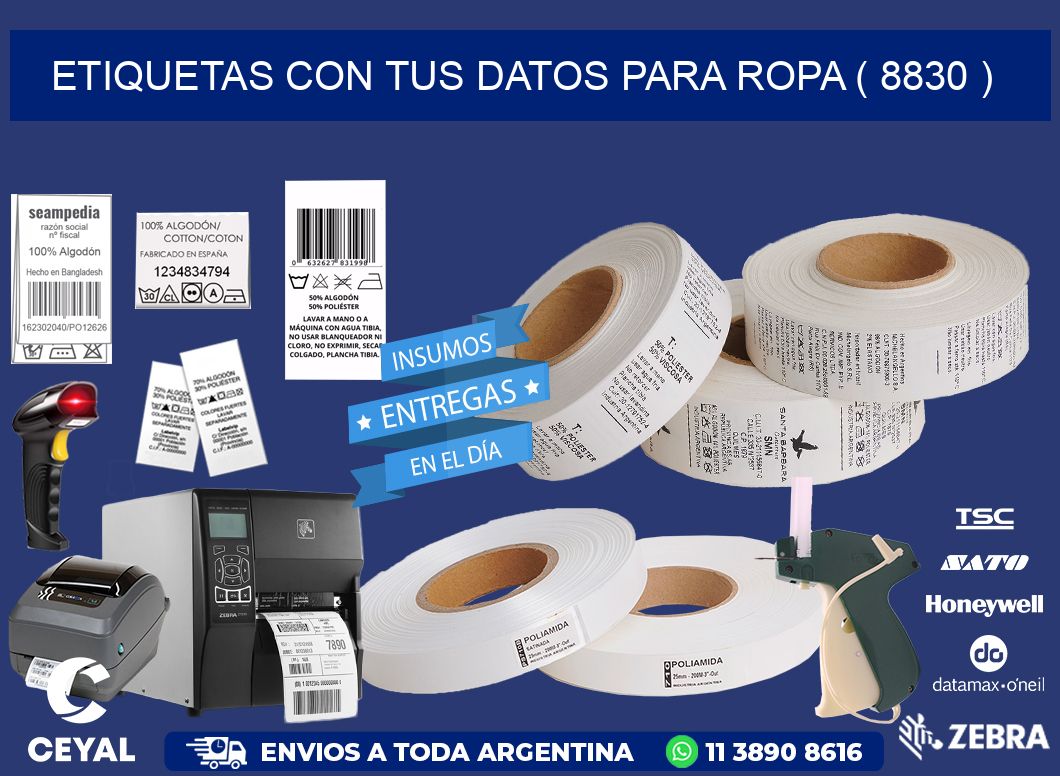 ETIQUETAS CON TUS DATOS PARA ROPA ( 8830 )