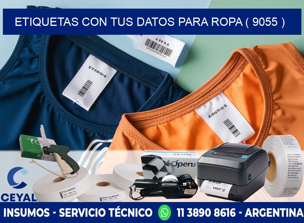 ETIQUETAS CON TUS DATOS PARA ROPA ( 9055 )