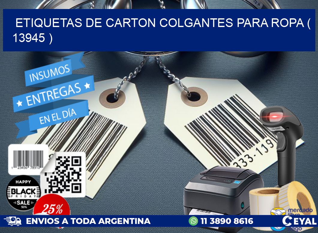 ETIQUETAS DE CARTON COLGANTES PARA ROPA ( 13945 )