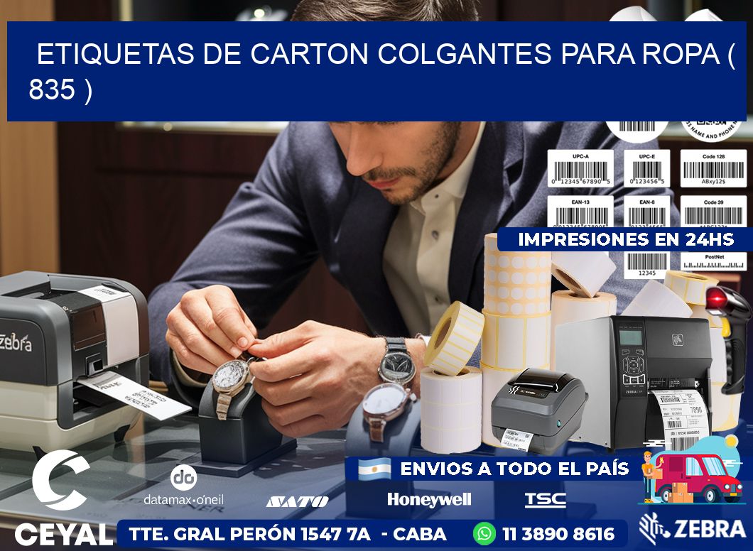 ETIQUETAS DE CARTON COLGANTES PARA ROPA ( 835 )