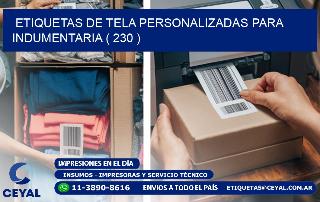 ETIQUETAS DE TELA PERSONALIZADAS PARA INDUMENTARIA ( 230 )